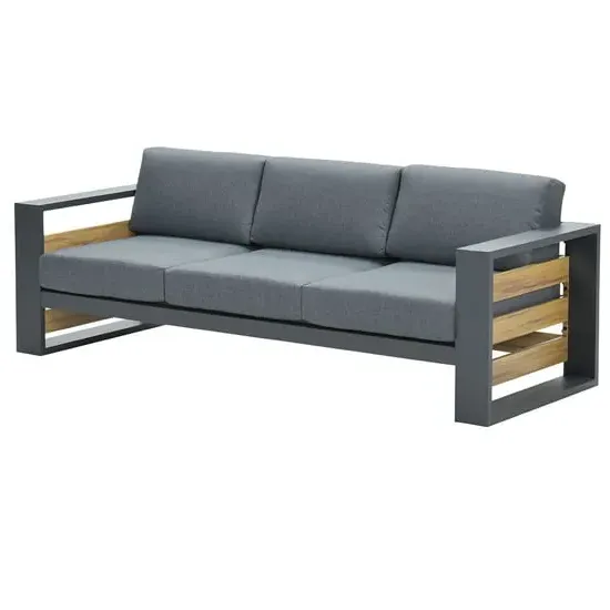 Saar 3-Seater Sofa - Grey, Fabric