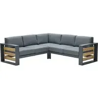 Saar 5-Seater Corner Sofa - Mystic Grey, Aluminium