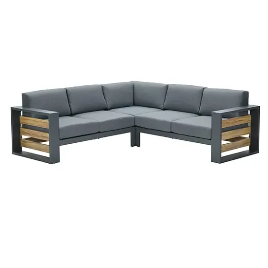 Saar 5-Seater Corner Sofa - Mystic Grey, Aluminium