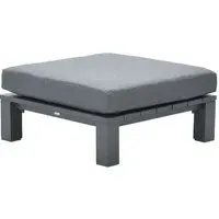Saar Fabric Ottoman - Mystic Grey, Aluminium