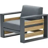 Saar Lounge Armchair - Grey, Fabric