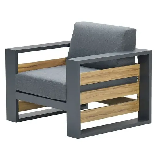 Saar Lounge Armchair - Grey, Fabric image