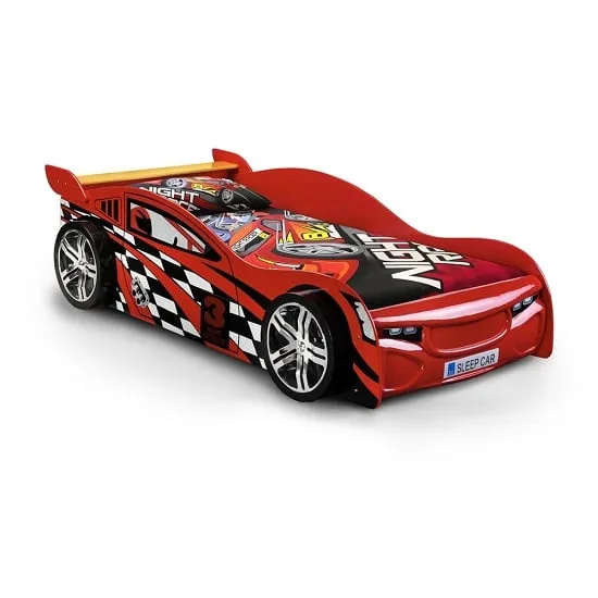 Sabaean Racing Car Single Bed - Red, High Gloss MDF product