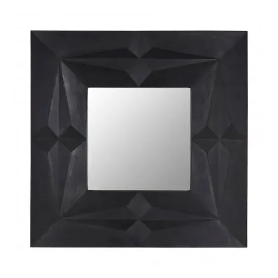 Sabara Square Wall Mirror - Black, Mango Wood image