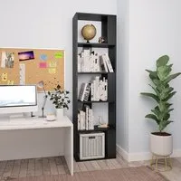 Sabia Bookcase and Room Divider - Black, Engineered Wood