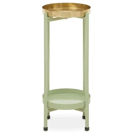 Sabina Round Plant Stand - Green, Metal image