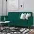 Sabinal Sofa Bed with Gold Metal Legs - Green, Velvet