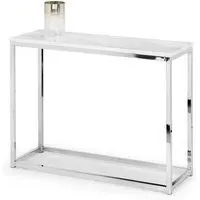Sable Rectangular Console Table - White, Marble Effect