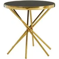 Saclateni Round Side Table - Black, Glass