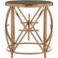 Saclateni Round Side Table - Black, Glass