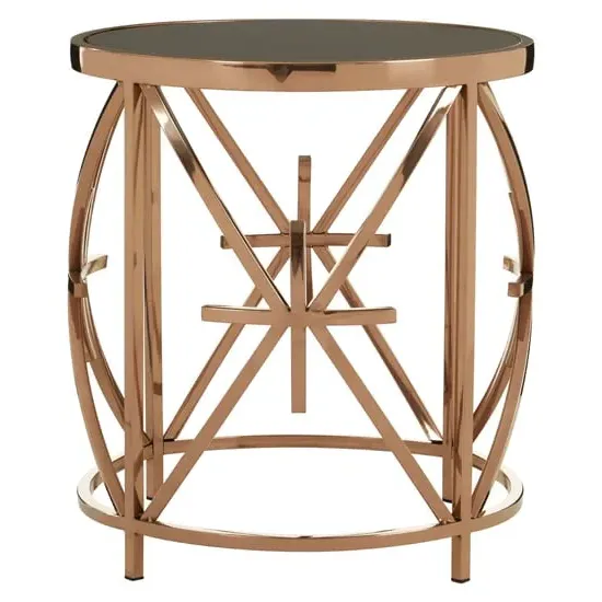 Saclateni Round Side Table - Black, Glass