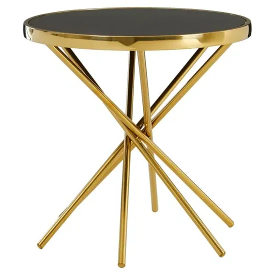 Saclateni Round Side Table - Black, Glass image