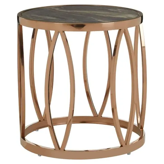 Saclateni Side Table - Black, Rose Gold