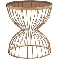 Saclateni Side Table - Rose Gold, Smoked Glass
