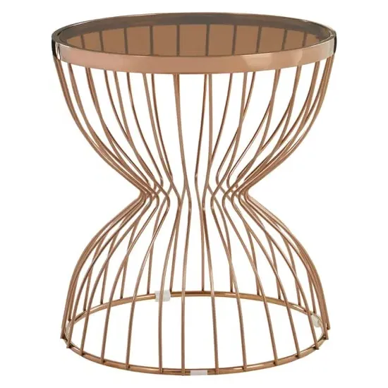 Saclateni Side Table - Rose Gold, Smoked Glass image