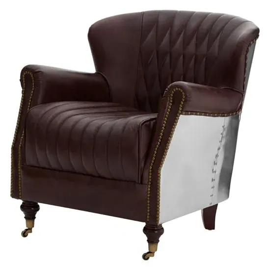 Sadalmelik Armchair - Brown, Leather