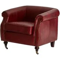 Sadalmelik Armchair - Red, Leather