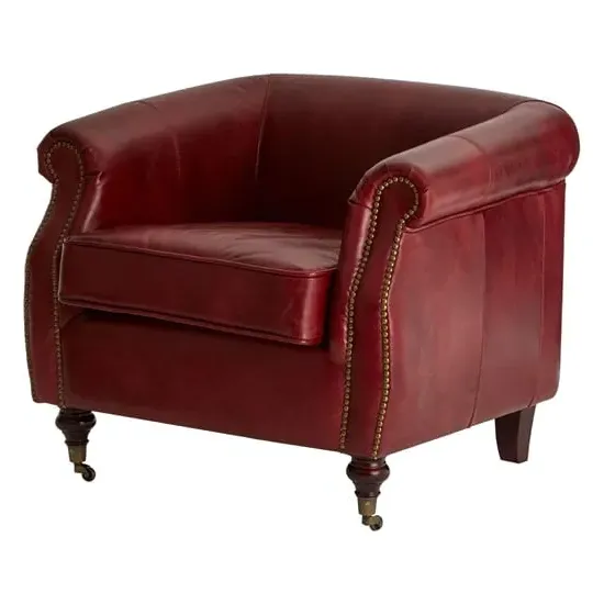Sadalmelik Armchair - Red, Leather