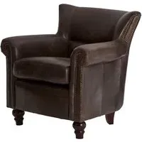 Sadalmelik Scroll Armchair - Grey, Leather