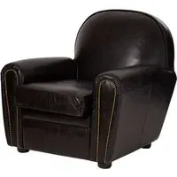 Sadalmelik Upholstered Armchair - Black, Leather