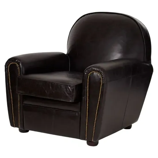 Sadalmelik Upholstered Armchair - Black, Leather