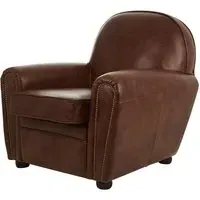 Sadalmelik Upholstered Armchair - Brown, Leather