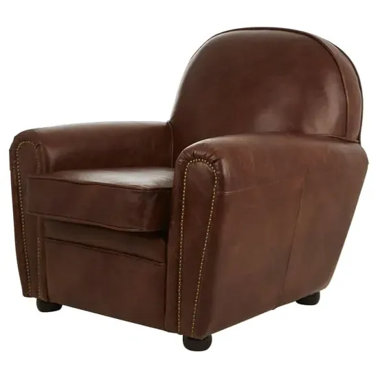 Sadalmelik Upholstered Armchair - Brown, Leather