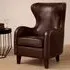 Sadalmelik Wingback Armchair - Brown, Leather