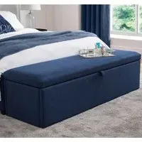 Sadzi Fabric Blanket Box with Storage - Blue