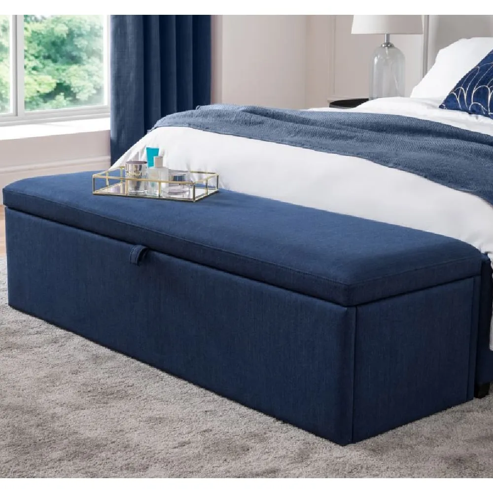 Sadzi Fabric Blanket Box with Storage - Blue image