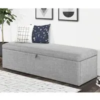 Sadzi Fabric Blanket Box with Storage - Light Grey