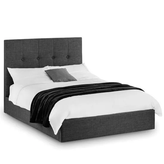 Sadzi King Size Storage Bed - Slate Grey, Linen