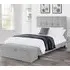 Sadzi Super King Size Bed Frame with Diamond Buttoning - Grey, Linen