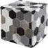 Safire Hexagon Patchwork Pouffe - Black, Leather