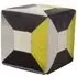 Safire Leather Abstract Pouffe - Multicolored
