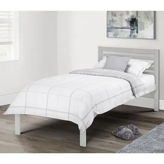 Sagen Single Bed Frame - Light Grey