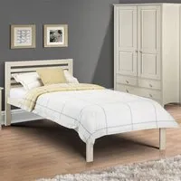 Sagen Single Bed Frame - Stone White, Solid Pine alternate view
