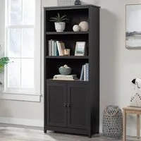 Saginaw Bookcase with 2 Doors - Raven, Oak