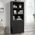 Saginaw Bookcase with 2 Doors - Raven, Oak