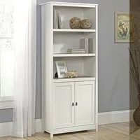 Saginaw Bookcase with 2 Doors - White, Oak