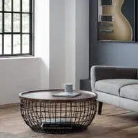 Sahalie Coffee Table with Metal Frame - Walnut