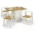 Saidi Folding Dining Table with 4 Chairs - White, Natural