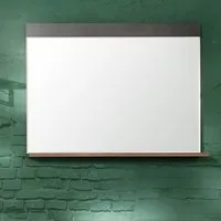 Saige Rectangular Wall Mirror with Shelf - Grey, MDF alternate view