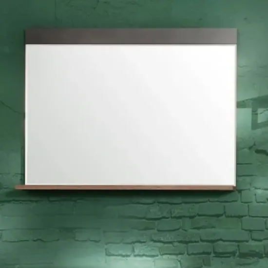 Saige Rectangular Wall Mirror with Shelf - Grey, MDF product