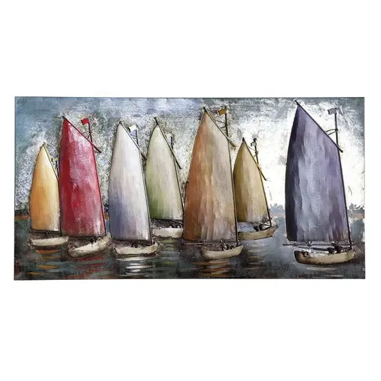 Sailing Regatta Metal Wall Art - Blue, Multicolor product