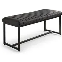 Sakaye Dining Bench - Black, Faux Leather