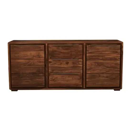 Saki Sheesham Sideboard with 2 Doors 3 Drawers - Acacia
