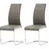 Sako Dining Chair Pair - Grey, Faux Leather