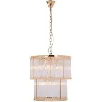 Salas 2-Tier Chandelier Light - Gold, Glass