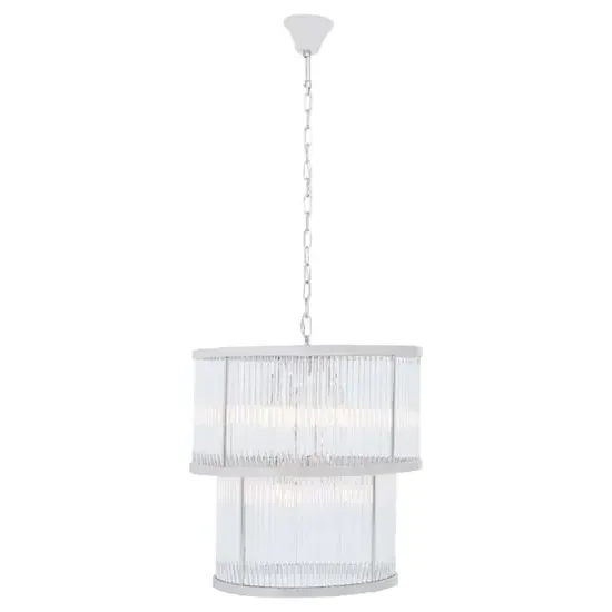 Salas 2-Tier Chandelier Light - Nickel, Glass